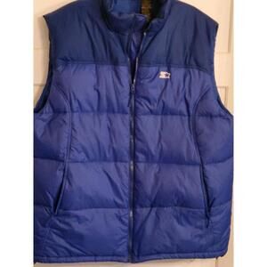 Starter Puffer Vest Mens XL Blue Full Zip Down Filled Casual Outdoor Outerwear
